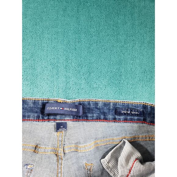 Tommy Hilfiger Jeans Size 14 Womens Blue Pants Stretch Mid Rise Amherst Skinny - Picture 3 of 13